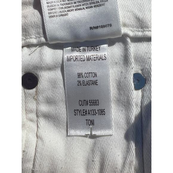 Adolde Jeans Toni Mid Rise Straight White Denim Minimalist Capsule Basic Casual - Picture 9 of 9